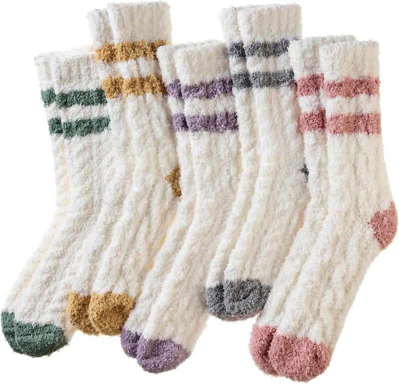 AMENLAN Store Women Fuzzy Slipper Socks Winter Microfiber Soft Cozy Plush Fluffy Socks Warm Comfy Thermal Home Sleeping Socks - Image 1